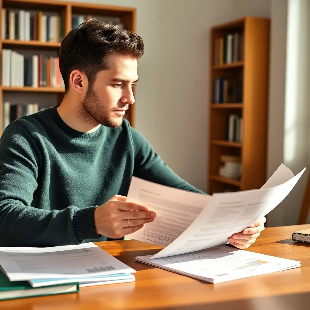Persoon die beleggingsportefeuille analyseert op computer