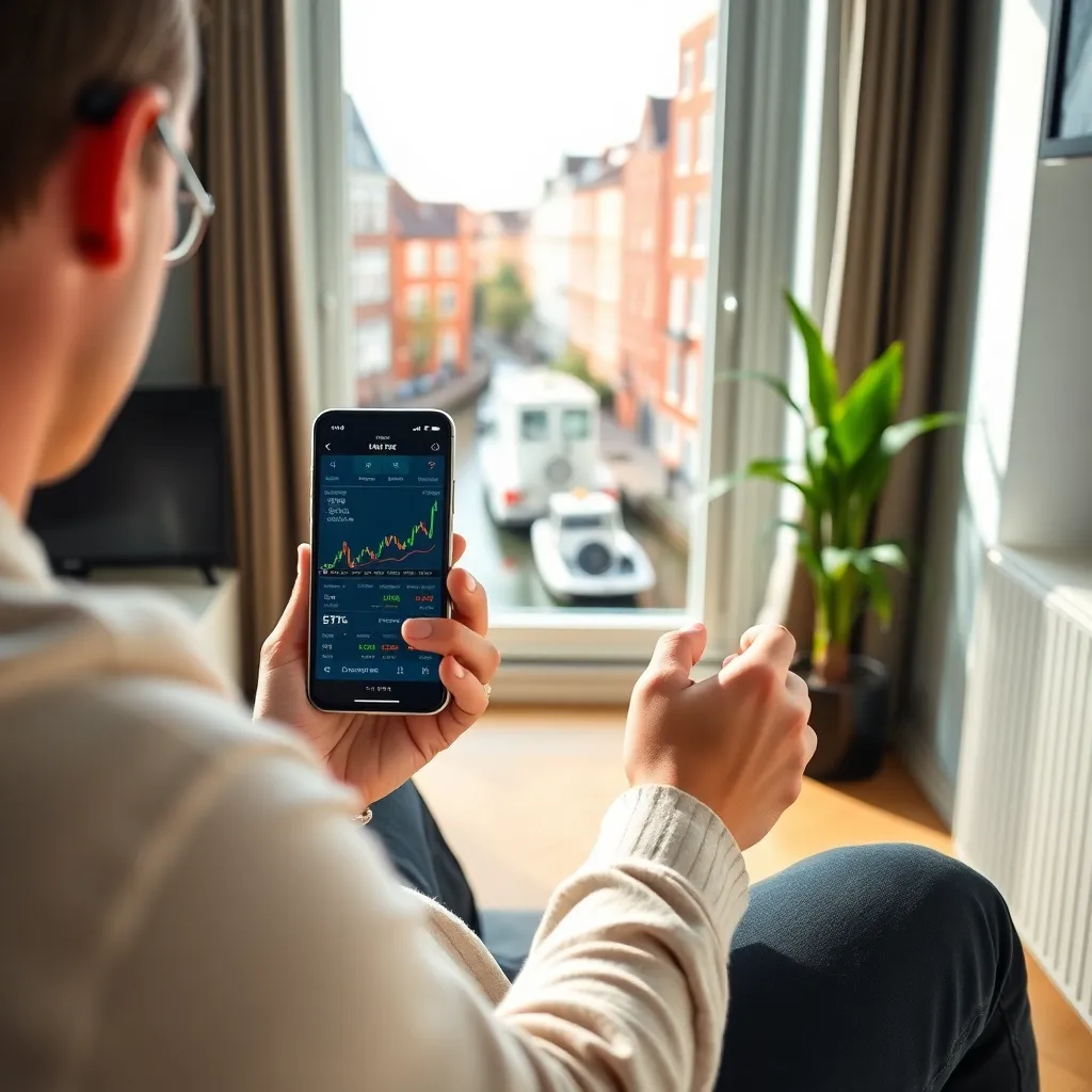 Nederlandse ETF-belegger die via mobiele app belegt